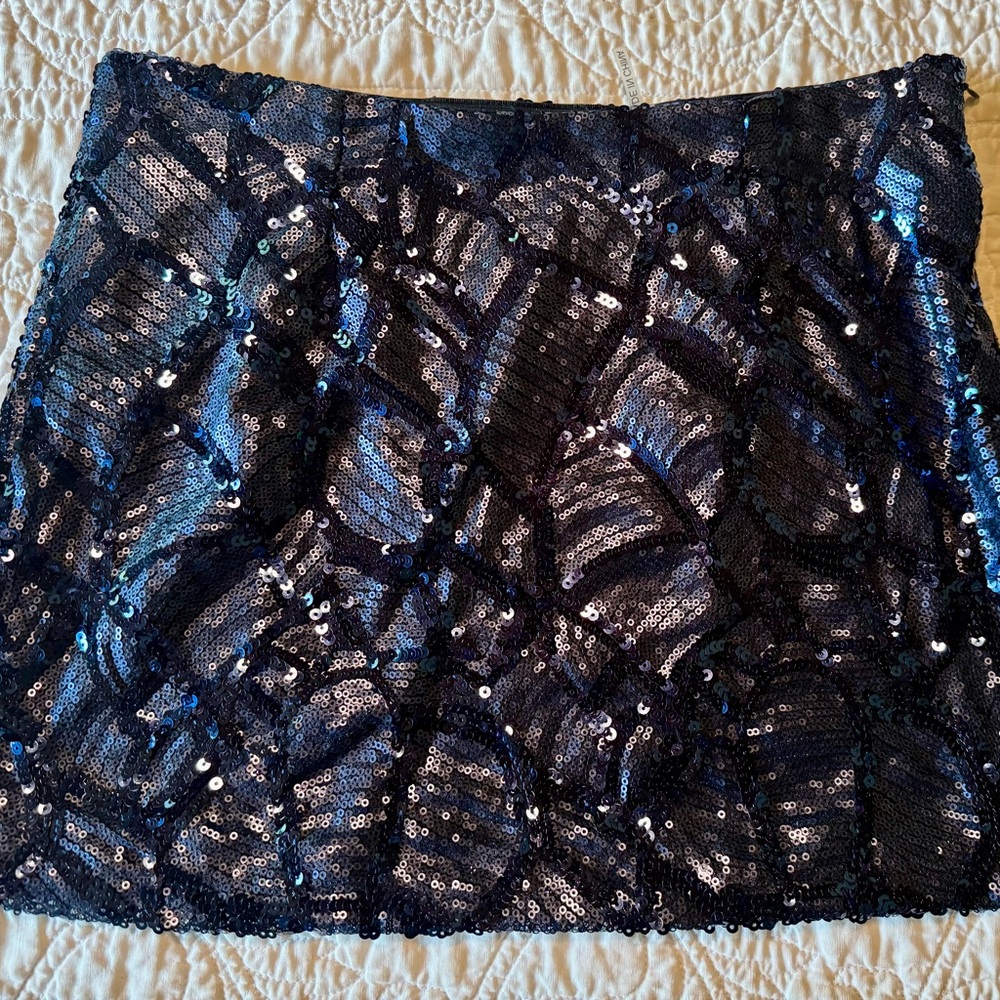 Cecico Black Sequin Mini Skirt Cocktail